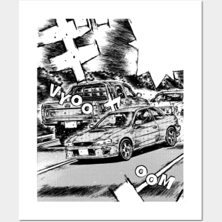 JDM Japanese Drift Racer Drifting Car Anime Manga Eurobeat Intensifies Aesthetic #11 Posters and Art